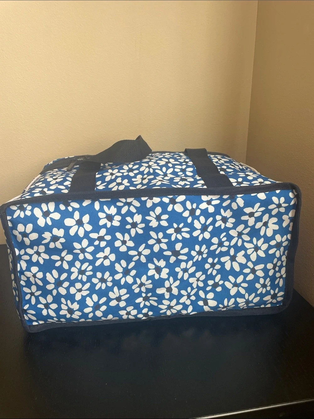 Kate Spade Cooler Bag Blue White Flowers Large Insulated Beach Picnic Road Trip